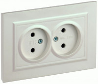 IEK BRITE роз. СУ 2 мест. 10А жемчуг РС12-2-БрЖ BR-R20-10-K36-F