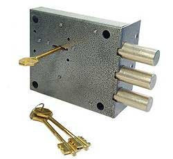 Симеко  ЗНУ*3 антик серебро Замок накладной тяж (10)