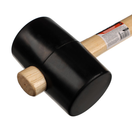 ЕРМАК Киянка резиновая, 910 г, черная резина, деревянная рукоятка