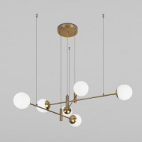 Eurosvet св-к подвес. 6x60W E27 1170х1170х1070 мет бел мат./латунь Planet 70146/6 Умный дом a062028
