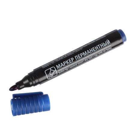 Маркер перманентный ClipStudio синий, пулевидный наконечник, линия 3мм