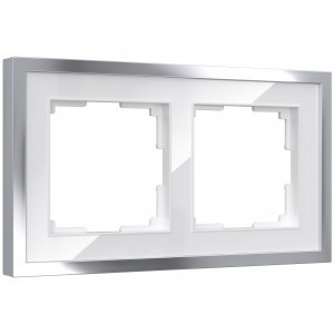 Werkel рамка СУ 2 мест. Baguette (белый/серебро) W0022850 a060231