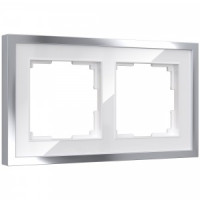 Werkel рамка СУ 2 мест. Baguette (белый/серебро) W0022850 a060231