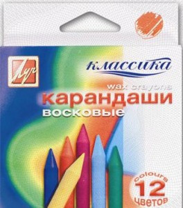 Карандаш д/рисов,12цв,Классика,восковые,с европодвесом 225285
