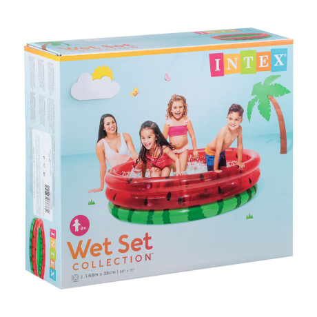 INTEX Бассейн арбуз, 3 кольца, от 2 лет,168х38 см, 58448NP