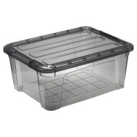 Ящик для хранения с замком КИП 11 л черный прозрачный М2336