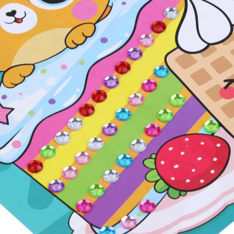 ХОББИХИТ Набор для творчества "Аппликация стразами" бумага, пластик, 20х15см, 8 дизайнов