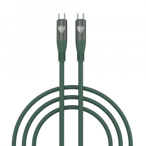 BY Кабель для зарядки Flexi Type-C-Type-C, 1 м, 3А, Быстрая зарядка PD, 65W, зеленый