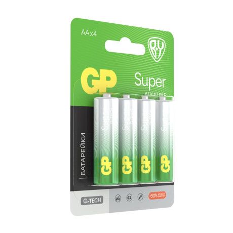 GP Super BY Original Батарейки 4шт, тип АА,15AGM-2CR в блистере