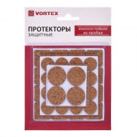 Протекторы износостойкие из пробки (d20мм, d28мм, 25x25мм), 26006 VORTEX