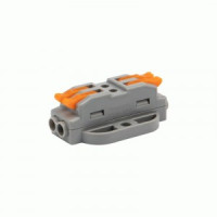 REXANT Клемма СМК 222-422P проходная 2 полюса, с монтаж площ(0,08-4 мм), серая (50 шт/уп) 07-6262