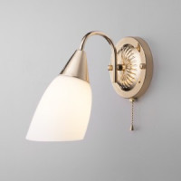 EUROSVET Бра 1x 40W 332х250х185 металл золото/золото/белый/белый Ellene 30149/1 a0439