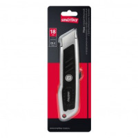 Smartbuy нож строительный, трапециевидное лезвие, прорезиненный стальной корпус SBT-KNT-18P2