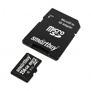 Флэш-карта (памяти) microSDXC Smartbuy 256GB Class 10 UHS-1 (адаптер SD)