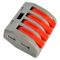 LEEK клемма СМК 222-414 с рычагом 4х(0,08-2,5(4)мм2) LE TB1 (уп.50шт, цена за шт)