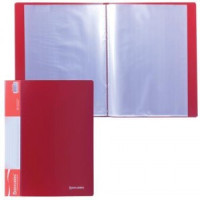 Папка  40 вклад. BRAUBERG &quot;Стандарт&quot; красная, 0,7мм 221602