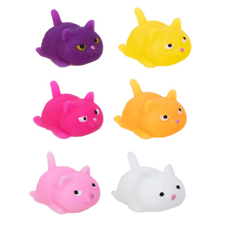 ИГРОЛЕНД Мялка антистресс "Котики", TPR, 5см, 6 цветов