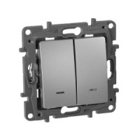 IEK ETIKA Plus мех. выкл./перекл. СУ 2 кл. алюминий авт. зажим (инд.) 672416