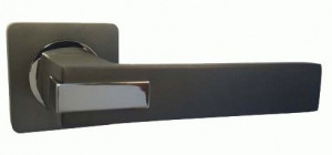 Ручка дверная компл.квадрат.основ. РЕНЦ Катания мат черный никель/хром блест INDH 301-02 MBN/CP