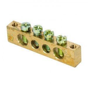 EKF Шина PEN "ноль-земля" 6x9мм 24 отверстия латунь крепеж по центру PROxima sn0-63-24