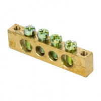 EKF Шина PEN &quot;ноль-земля&quot; 6x9мм 24 отверстия латунь крепеж по центру PROxima sn0-63-24