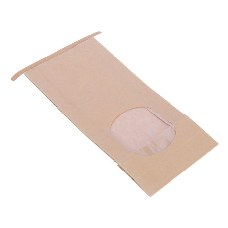 Набор пакетов крафт с ПВХ окном и замком, 20 шт, 12x25x6 см