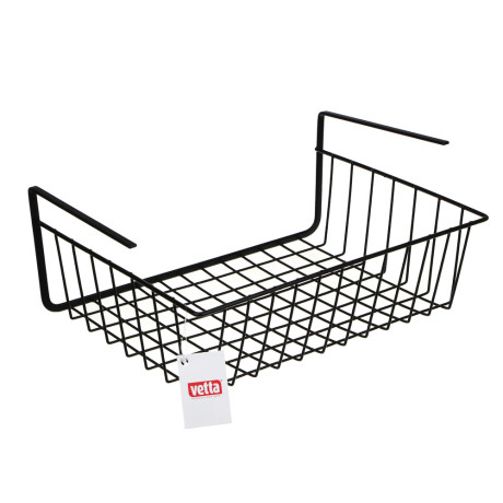 Корзина подвесная на полку тм VETTA, металл, 35х26х13,5см, цвет черный