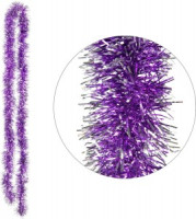 Мишура SYMTA-1623101 ПЭТ, 2м 6 слоев, фиолетовый с белой окантовкой Волшебная страна
