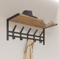 Вешалка с полкой Торонто 21Д (5 крюч.) 67*27*27см (ЧЕРНЫЙ)  ВСПТ21ДЧ под заказ ЗМИ