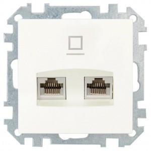 Bylectrica СТИЛЬ мех. компьютерной розетки 2-местн беж., (РК216-015 беж.)