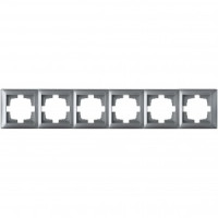 Bylectrica СТИЛЬ Рамка 6-х мест. серебро, (ЮЛИГ.735212.218 серебро)