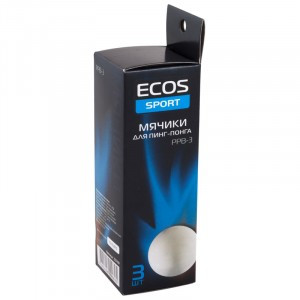 Мячики  д/пинг-понга  (3 шт.) PPB-3, карт.коробка Ecos 323109