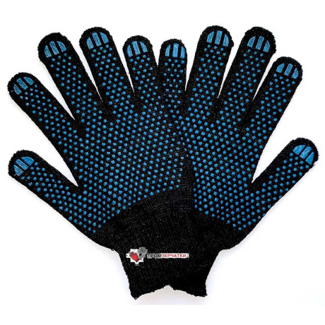 Перчатки трикотажные с ПВХ "Стандарт лайт" 10 класс черные