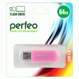 Флэш-диск USB 64GB Perfeo Perfeo C03 Pink