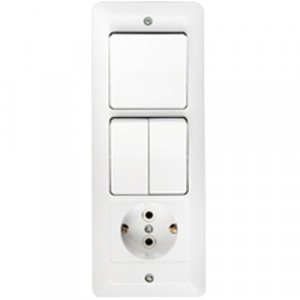 Bylectrica Паритет Блок СУ 3В-РЦ-651 3 поста (1 кл.+2 кл+ 1 мест. роз. земля) вертик. д/панел.домов