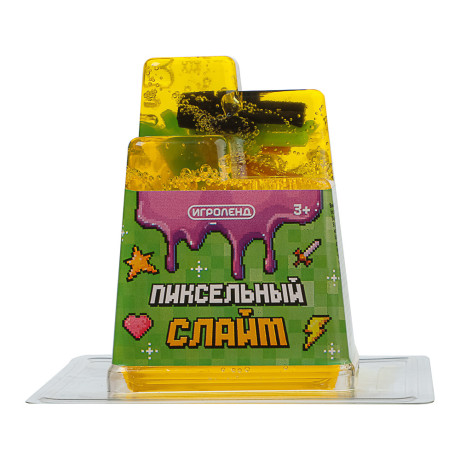 ИГРОЛЕНД Игрушка для детей из полимерных пластичных масс, "Пиксельный Слайм" 150 мл, с фиг., 4 диз.