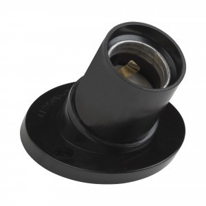 Uniel патрон-основание E27 настенный (косое основание), карболитовый ULH-02-E27W-Bakelite