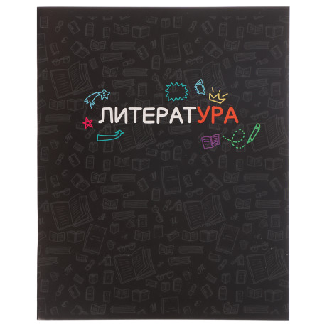 ClipStudio Тетрадь 48л. "Предметная", БЕЛЫЕ ЛИСТЫ, обл.картон, скрепка, 7 видов, справ.мат-л