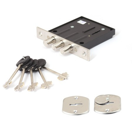 Замок врез ЗВ8-802 5 ключей!! (сувальдный, 3 ригеля 14мм) Меттэм  \20