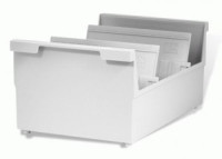 Картотека пласт. HAN (Германия) А5 открыт. горизонт. высок.борт на 1300карт 210*148мм сер.НА855/0/11