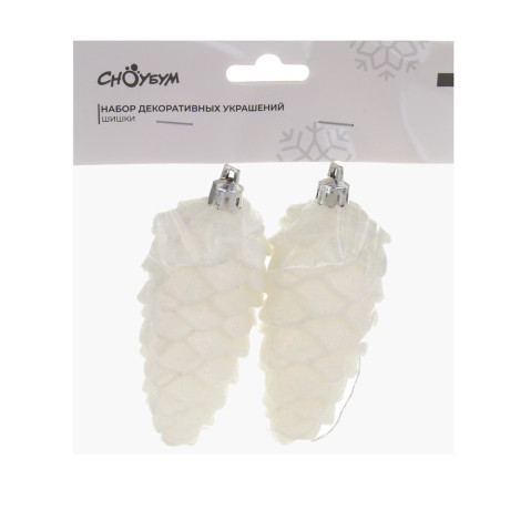 СНОУ БУМ Набор декоративных украшений "Шишки" 2шт, 4,5х12см, пластик