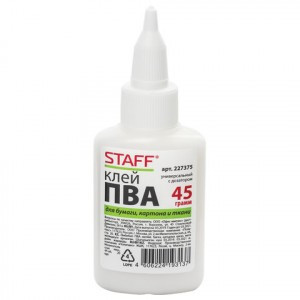 Клей ПВА STAFF 45 г, с дозатором, 227375