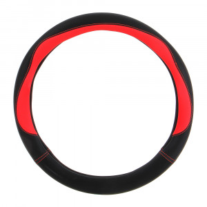 NG Оплетка руля, экокожа, со вставками «красный», черный, размер М