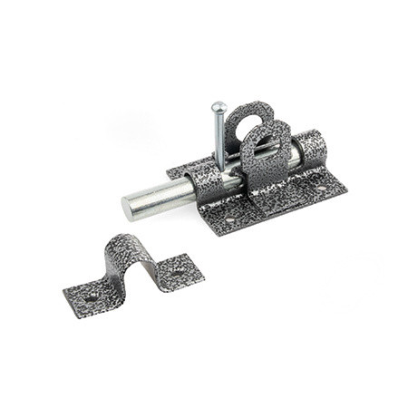 Засов накл. "Делга" Круглый ригель с пройшиной (Серебро)   \25