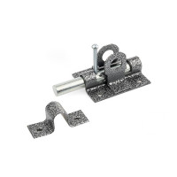 Засов накл. &quot;Делга&quot; Круглый ригель с пройшиной (Серебро)   \25