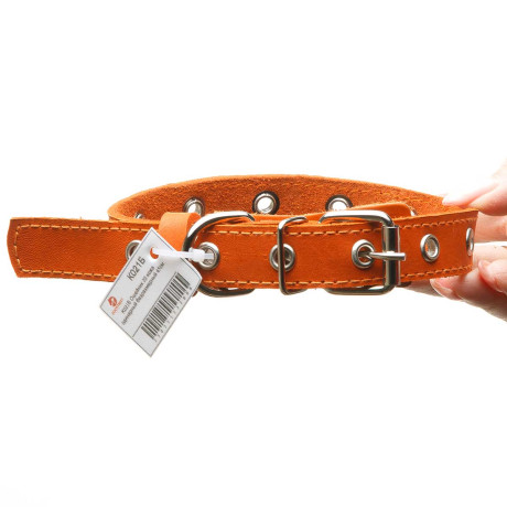 Ошейник кожаный одинарный безразмерный ширина 20 мм длина45 см