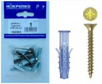 Дюбель с шурупом 6*25 (15 шт BL) (цена за уп) НАКРЕПКО 102303