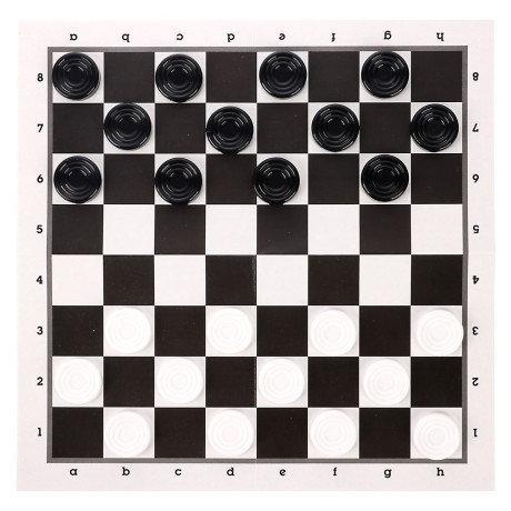 Шашки классические, коробка крышка-дно, поле, шашки