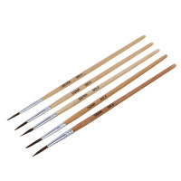 Набор кистей 5 шт: белка №1,3 волос пони № 2,4,6, в пакете с подвесом