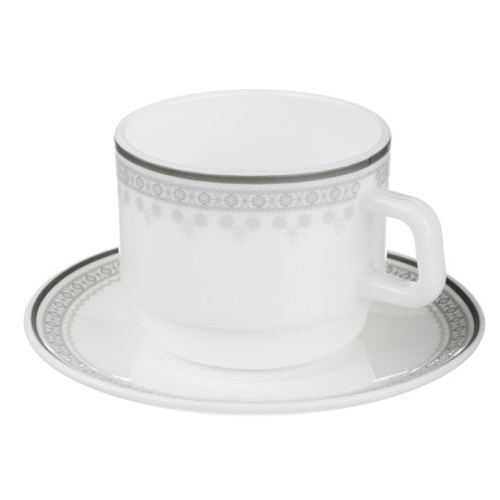 MILLIMI Минта Чайная пара (чашка 250мл., блюдце 15см), опаловое стекло